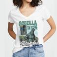 Godzilla Ocean Scene Comic Book Illustration Movie Monster Women's Jersey Short Sleeve Deep V-Neck Tshirt Godzilla Ocean Scene Comic Book Illustration Movie Monster Women's Jersey Short Sleeve Deep V-Neck Tshirt