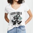 Good Girls Read Spicy Skeleton Book Club Women's Jersey Short Sleeve Deep V-Neck Tshirt Good Girls Read Spicy Skeleton Book Club Women's Jersey Short Sleeve Deep V-Neck Tshirt