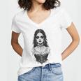 Gothic Goth Girl Woman Movie Book Art Women's Jersey Short Sleeve Deep V-Neck Tshirt