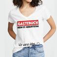 Guest Book Wir Waren Dabei Mein 57 Geburtstag German Women's Jersey Short Sleeve Deep V-Neck Tshirt