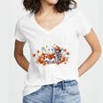 Halloween Book Lover Ghost Witch Books & Pumpkins Women's Jersey Short Sleeve Deep V-Neck Tshirt Halloween Book Lover Ghost Witch Books & Pumpkins Women's Jersey Short Sleeve Deep V-Neck Tshirt