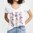 Halloween Pink Ghost Read More Books Spooky Boo Teacher Kids Women's Jersey Short Sleeve Deep V-Neck Tshirt