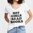 Hot Girls Read Books Lover Bookworm Librarian Book Reading Women's Jersey Short Sleeve Deep V-Neck Tshirt Hot Girls Read Books Lover Bookworm Librarian Book Reading Women's Jersey Short Sleeve Deep V-Neck Tshirt