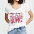 HUGvyn One Loved Teacher Valentine Book Heart Reading Bow Women's Jersey Short Sleeve Deep V-Neck Tshirt HUGvyn One Loved Teacher Valentine Book Heart Reading Bow Women's Jersey Short Sleeve Deep V-Neck Tshirt