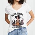 I'm Reading Halloween Witch Book Lover Women's Jersey Short Sleeve Deep V-Neck Tshirt I'm Reading Halloween Witch Book Lover Women's Jersey Short Sleeve Deep V-Neck Tshirt