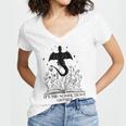 It's Too Nonfictiony Outside Book Dragon Reading Fantasy Era Premium Tri-Blend Women's Jersey Short Sleeve Deep V-Neck Tshirt
