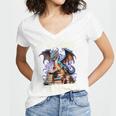 It's Not Hoarding If It's Books Reading Bookworm Reader Women's Jersey Short Sleeve Deep V-Neck Tshirt