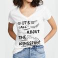 It's All About The Wingspan For Book Lover Women's Jersey Short Sleeve Deep V-Neck Tshirt