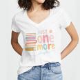 Just One More Chapter Artistic Pastel Book Lover Vibe Women's Jersey Short Sleeve Deep V-Neck Tshirt