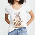 Just One More Chapter Book Lovers Floral Women's Jersey Short Sleeve Deep V-Neck Tshirt