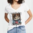 Just One More Chapter Cat Reading Books Coffee Lovers Premium Tri-Blend Women's Jersey Short Sleeve Deep V-Neck Tshirt