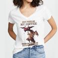 Just Pour Me My Coffee Hand Me My Book And Slowly Back Away Premium Women's Jersey Short Sleeve Deep V-Neck Tshirt Just Pour Me My Coffee Hand Me My Book And Slowly Back Away Premium Women's Jersey Short Sleeve Deep V-Neck Tshirt