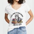 I Just Want To Read Books And Pet Cats Raglan Baseball Tee Women's Jersey Short Sleeve Deep V-Neck Tshirt I Just Want To Read Books And Pet Cats Raglan Baseball Tee Women's Jersey Short Sleeve Deep V-Neck Tshirt