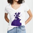 Kawaii Fairy Bookish Book Lover Library Read Women's Jersey Short Sleeve Deep V-Neck Tshirt