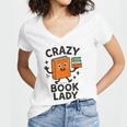 Librarian Book Reader Collector Book Worm For Women Women's Jersey Short Sleeve Deep V-Neck Tshirt