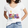 Librarian I'm Okay Book Reader Library Book Women's Jersey Short Sleeve Deep V-Neck Tshirt