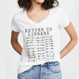 Library Card Due Date Stamp Book Lover Reading Vintage Read Women's Jersey Short Sleeve Deep V-Neck Tshirt Library Card Due Date Stamp Book Lover Reading Vintage Read Women's Jersey Short Sleeve Deep V-Neck Tshirt