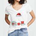 Library Crew Book Lovers Librarian Xmas Holiday Christmas Women's Jersey Short Sleeve Deep V-Neck Tshirt Library Crew Book Lovers Librarian Xmas Holiday Christmas Women's Jersey Short Sleeve Deep V-Neck Tshirt