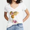 And Into The Library She Goes Book Lover Reading Bookworm Women's Jersey Short Sleeve Deep V-Neck Tshirt