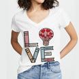 Love Books Reading Women's Jersey Short Sleeve Deep V-Neck Tshirt