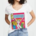 Marvel Universe Classic Dazzler Vintage Comic Book Cover Women's Jersey Short Sleeve Deep V-Neck Tshirt