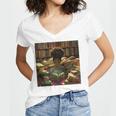 Melanin Afro Women Educated Reading Book History Girls Women's Jersey Short Sleeve Deep V-Neck Tshirt Melanin Afro Women Educated Reading Book History Girls Women's Jersey Short Sleeve Deep V-Neck Tshirt