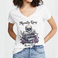Morally Grey Book Club Gothic Vintage Style Women's Jersey Short Sleeve Deep V-Neck Tshirt Morally Grey Book Club Gothic Vintage Style Women's Jersey Short Sleeve Deep V-Neck Tshirt