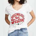 Overstimulated But Festive – Christmas Introvert Humor Women's Jersey Short Sleeve Deep V-Neck Tshirt Overstimulated But Festive – Christmas Introvert Humor Women's Jersey Short Sleeve Deep V-Neck Tshirt