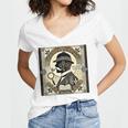 Poirot Mystery Books Vintage Detective Premium Tri-Blend Women's Jersey Short Sleeve Deep V-Neck Tshirt
