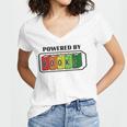 Powered By Books Bookworm Librarian Reading Women's Jersey Short Sleeve Deep V-Neck Tshirt