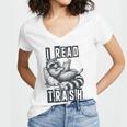 Racoon Reading Spicy Smutty Book Booktok I Read Trashy Books Women's Jersey Short Sleeve Deep V-Neck Tshirt Racoon Reading Spicy Smutty Book Booktok I Read Trashy Books Women's Jersey Short Sleeve Deep V-Neck Tshirt