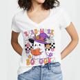 Read More Books Ghost Reading Book Teacher Halloween Women's Jersey Short Sleeve Deep V-Neck Tshirt Read More Books Ghost Reading Book Teacher Halloween Women's Jersey Short Sleeve Deep V-Neck Tshirt
