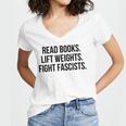Read Books Lift Weights Fight Fascists Premium Tri-Blend Women's Jersey Short Sleeve Deep V-Neck Tshirt