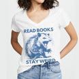 Read Books Stay Weird Women's Jersey Short Sleeve Deep V-Neck Tshirt