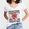 Read Your Heart Out Teacher Valentines Book Lover Women's Jersey Short Sleeve Deep V-Neck Tshirt Read Your Heart Out Teacher Valentines Book Lover Women's Jersey Short Sleeve Deep V-Neck Tshirt