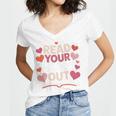 Read Your Heart Out Teacher Valentines Day Reading Book Love Women's Jersey Short Sleeve Deep V-Neck Tshirt Read Your Heart Out Teacher Valentines Day Reading Book Love Women's Jersey Short Sleeve Deep V-Neck Tshirt