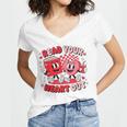 Read Your Heart Out Valentine's Day Retro Teacher Bookish Women's Jersey Short Sleeve Deep V-Neck Tshirt
