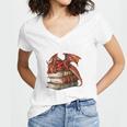 I Read Because Roasting People Is Frowned Upon Dragon Book Premium Tri-Blend Women's Jersey Short Sleeve Deep V-Neck Tshirt