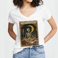 The Reader Tarot Card Book Lover Skeleton Art Goth Style Women's Jersey Short Sleeve Deep V-Neck Tshirt The Reader Tarot Card Book Lover Skeleton Art Goth Style Women's Jersey Short Sleeve Deep V-Neck Tshirt