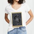 The Reader Tarot Card Mystic Dragon Book Magic Women's Jersey Short Sleeve Deep V-Neck Tshirt