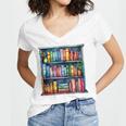 Reading And Bookcase Magic Book Premium Women's Jersey Short Sleeve Deep V-Neck Tshirt
