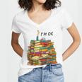 Reading Books Librarian Reader Nerd I'm Ok Teacher School Women's Jersey Short Sleeve Deep V-Neck Tshirt Reading Books Librarian Reader Nerd I'm Ok Teacher School Women's Jersey Short Sleeve Deep V-Neck Tshirt