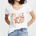 In My Reading Era Groovy Book Lovers Library Reading Women Women's Jersey Short Sleeve Deep V-Neck Tshirt In My Reading Era Groovy Book Lovers Library Reading Women Women's Jersey Short Sleeve Deep V-Neck Tshirt