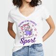 Reading Is My Favorite Sport Saying Quote Book Lovers Women's Jersey Short Sleeve Deep V-Neck Tshirt Reading Is My Favorite Sport Saying Quote Book Lovers Women's Jersey Short Sleeve Deep V-Neck Tshirt