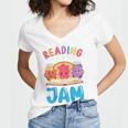 Reading Is My Jam I Love To Read Books Boy Girl Women's Jersey Short Sleeve Deep V-Neck Tshirt Reading Is My Jam I Love To Read Books Boy Girl Women's Jersey Short Sleeve Deep V-Neck Tshirt