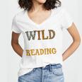 Reading Lover Apparel Wild About Reading Reading Books Women's Jersey Short Sleeve Deep V-Neck Tshirt