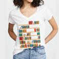 Reading Shirt There Is No Such Thing As Too Many Books Women's Jersey Short Sleeve Deep V-Neck Tshirt