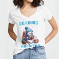 Reading Is Snow Much Fun Christmas Xmas Book Reading Women's Jersey Short Sleeve Deep V-Neck Tshirt Reading Is Snow Much Fun Christmas Xmas Book Reading Women's Jersey Short Sleeve Deep V-Neck Tshirt