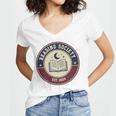 Reading Society Est 2024 Vintage Book Club Women's Jersey Short Sleeve Deep V-Neck Tshirt