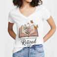 Retired 2025 A New Chapter Begins Retirement Teacher Book Women's Jersey Short Sleeve Deep V-Neck Tshirt